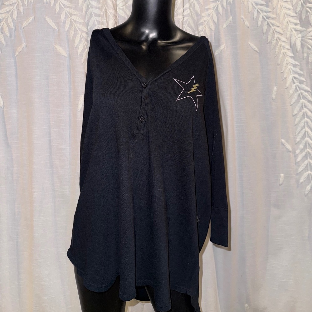 Lauren Moshi Peace Bolt Long Sleeve Tee - Size M